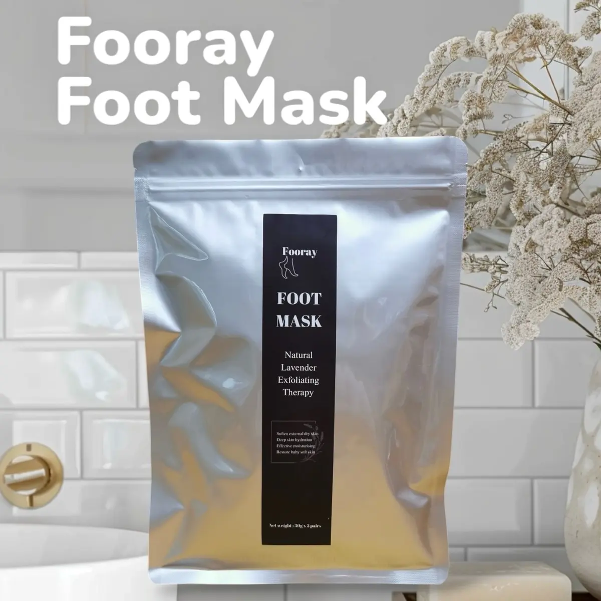 [New] Fooray Foot Masks Peeling Skin Effect Exfoliating Softening Cracked Heels Calluses Corns