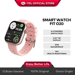 itel Smart Watch ISW-O20 AI Watch Face | Pemantau Kesehatan 24 Jam | Panggilan BT | Layar HD 2.04" | Tahan Air IP68