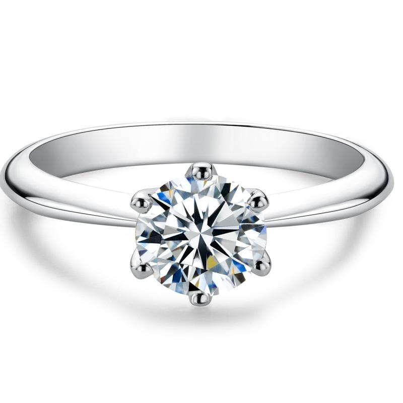 AnuJewelry R40 Moissanite Sáu Chấu, 100% Legit, Bạc Sterling 925 Ý, Cắt Tròn, Màu D, 0.5 / 1 / 3CT Đá, Nhẫn Đính Hôn Solitaire, Dành Cho Phụ Nữ, Trang Sức Eman, [Thanh Toán Khi Nhận Hàng] 9