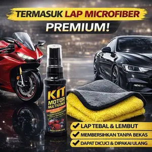 Paket Kit Semprot Pengkilap Body 100 ml + Kain Lap Microfiber 30x30 cm Pengkilap Body Motor Mobil Car