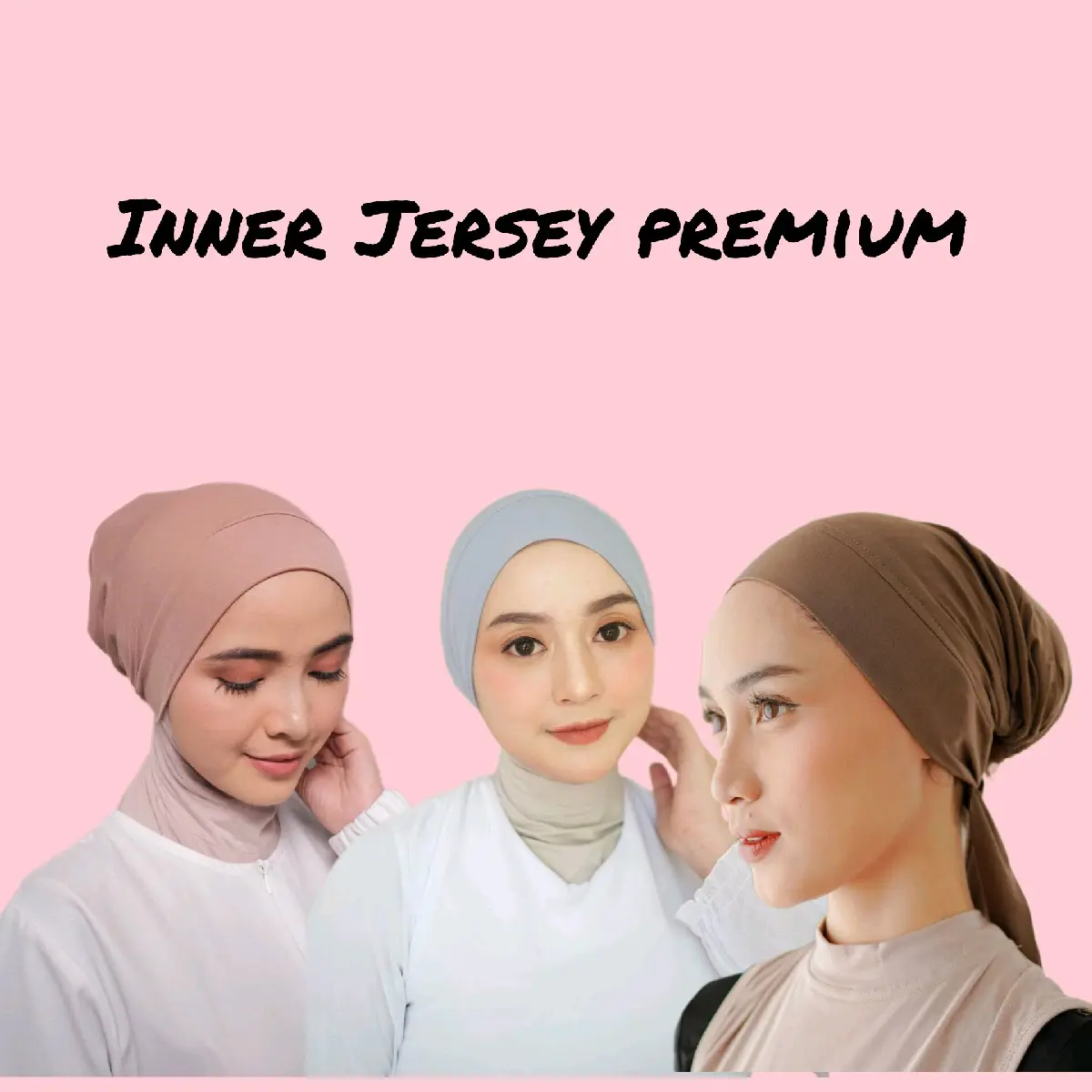 Inner Hijab Jersey dengan Ciput Basic Turki Tali - Super Premium Bahan - Kerudung, Dalaman Instan Arab