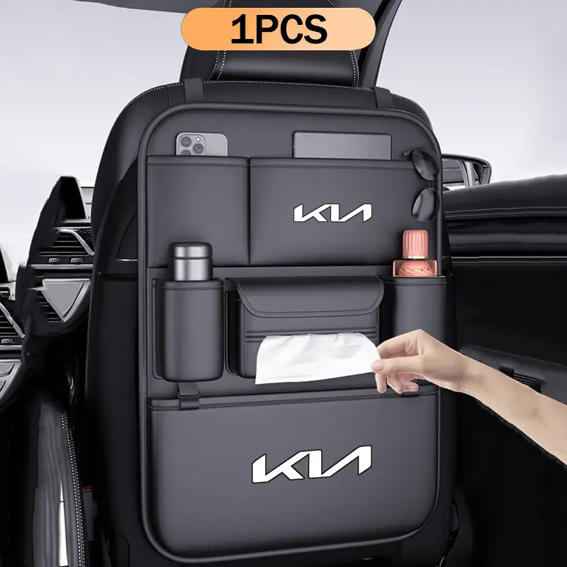 Túi treo đồ sau ghế ô tô, đa chức năng, chống đá, hộp Khăn Giấy cho Kia Niro Sportage K5 K7 Cainival, 1 mảnh Nội Thất Phụ Tùng