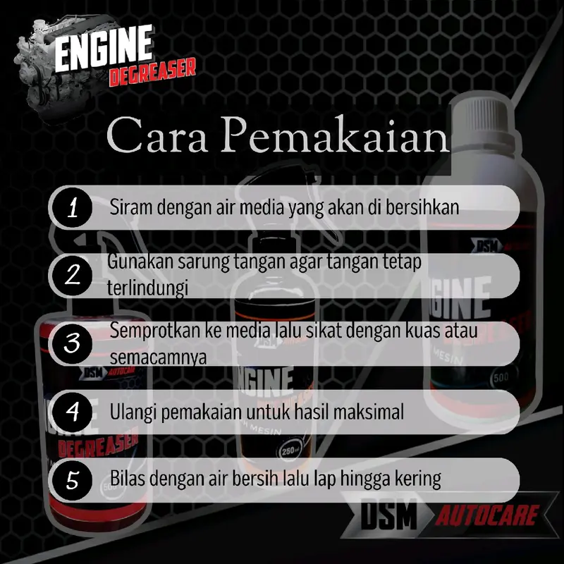 Cairan Pembersih Mesin 250 ML Beli 1 Gratis 1 / Engine Degreaser / Penghilang Kerak Noda Oli Blok Mesin Motor & Mobil Car Semprot 4