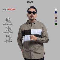 Gambar DGM Workshirt Kemeja Kerja Katun Twill 30s Premium Lengan Panjang Kombinasi Kemeja Pria Latte-Coklat Gerald 2586 - M dari DGM FASHION Kota Tangerang Selatan 1 Tokopedia