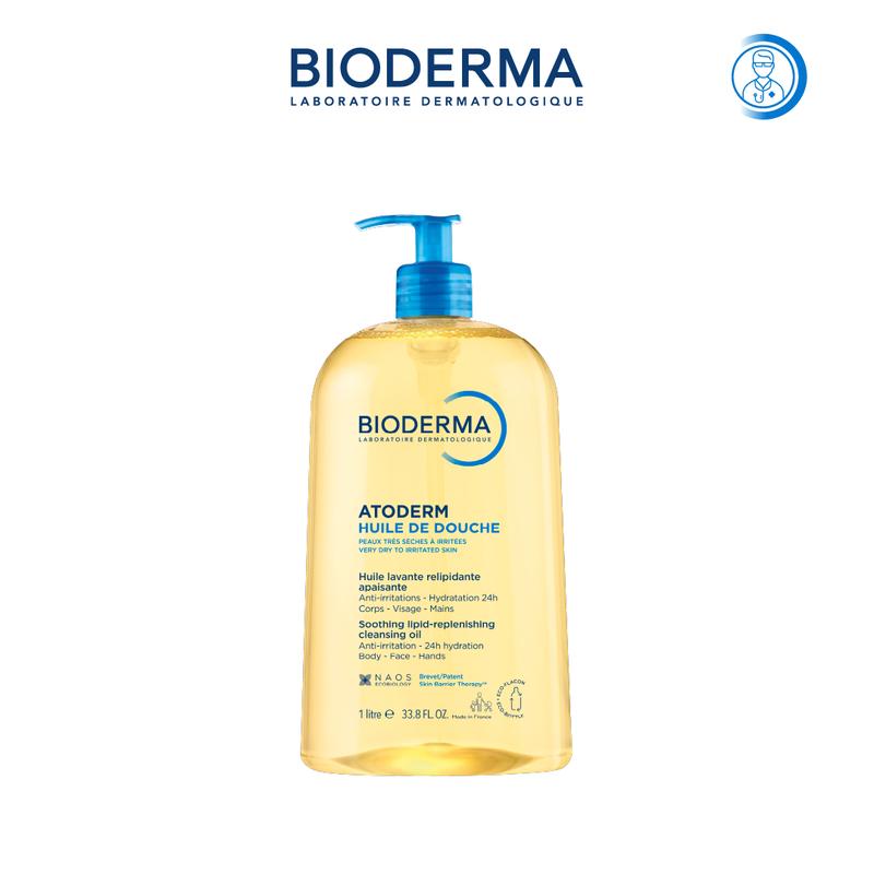  Dầu tắm giúp làm sạch làm dịu và dưỡng ẩm dành cho da khô da nhạy cảm Bioderma Atoderm Huile De Douche 1L 