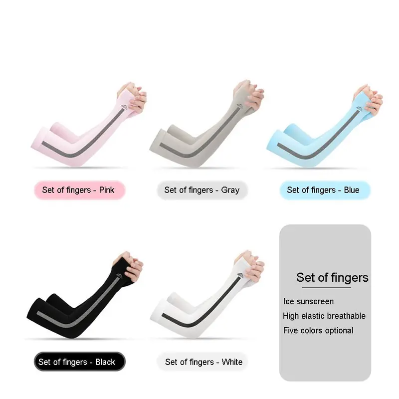 Tay Áo Thoáng Khí Lụa Lạnh Mùa Hè, GTUBIKE, 1 Cặp, Chống Tia UV, Vớ Tay, Thích Hợp Cho Các Môn Thể Thao Ngoài Trời Và Đạp Xe, Kem Chống Nắng, Găng Tay Dài 1