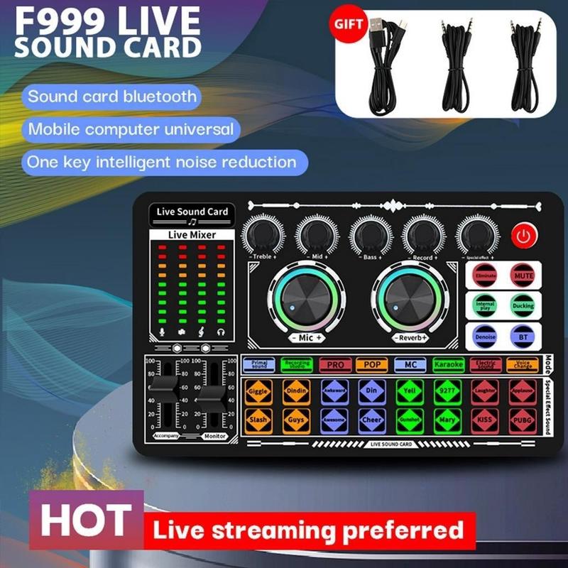 F999 F998 V8S BM800 MKT-02 Sound Card With Microphone Audio - TikTok ...