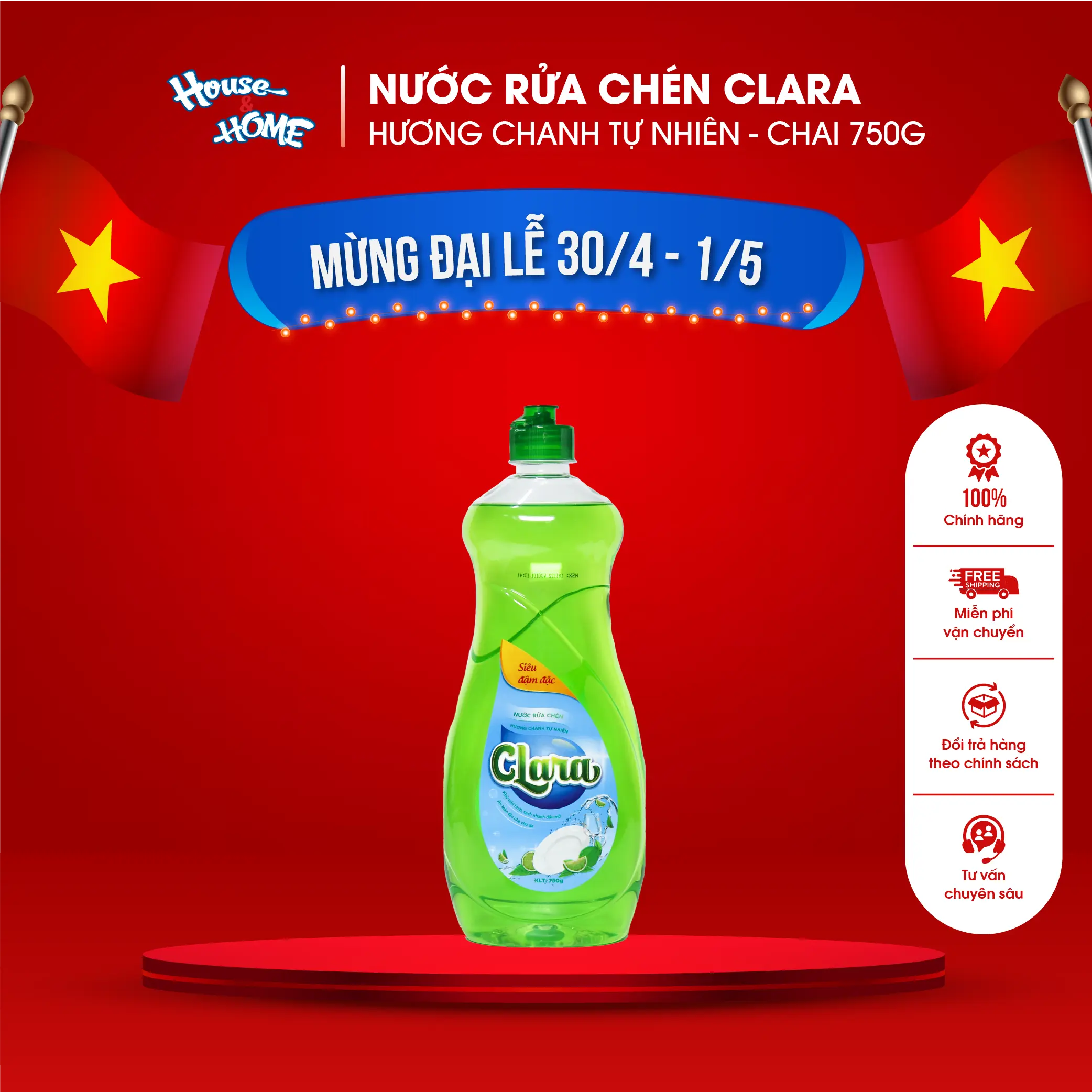 Nước rửa chén Clara Hương Chanh tự nhiên chai 750g Lựa chọn hoàn hảo cho căn bếp hiện đại