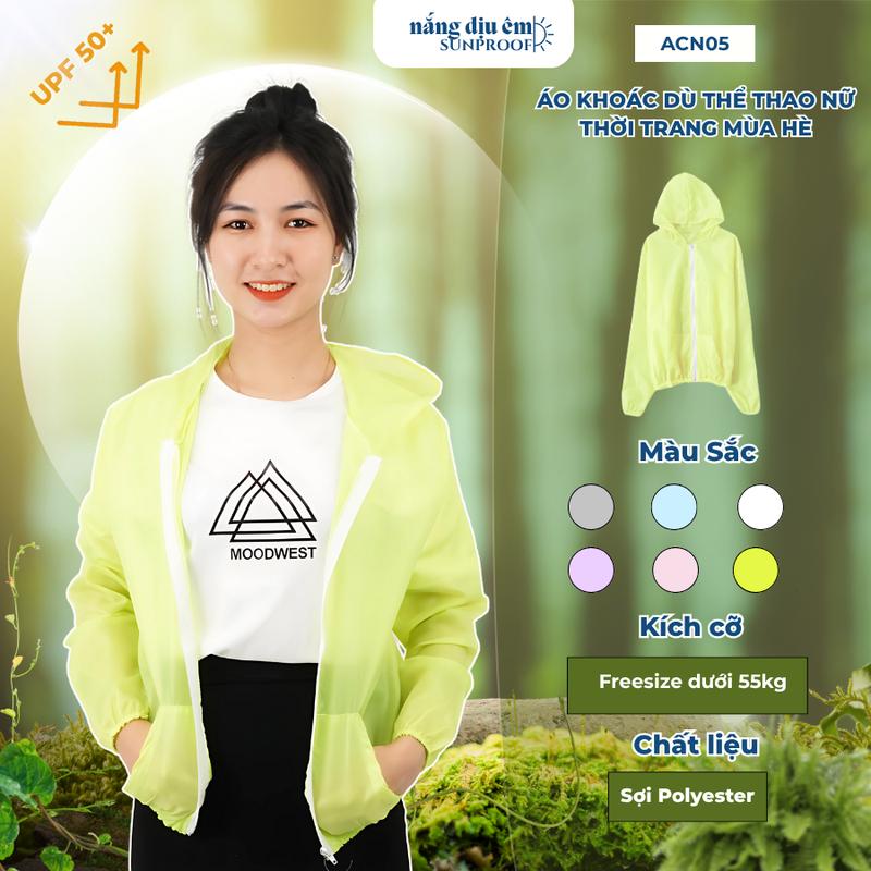  Áo khoác ngoài chống nắng dù siêu mỏng nhẹ thoáng khí dành cho nữ áo khoác gió thể thao thời trang mùa hè Trang Phục SixMoon 
