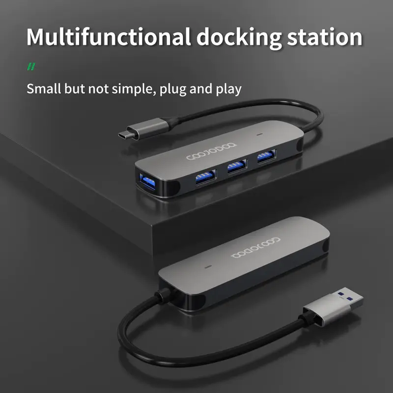 GOOJODOQ Premium 4-in-1 USB Type A / Type C USB 3.0 Hub for Mobile Phone PC - USB Type-A 5