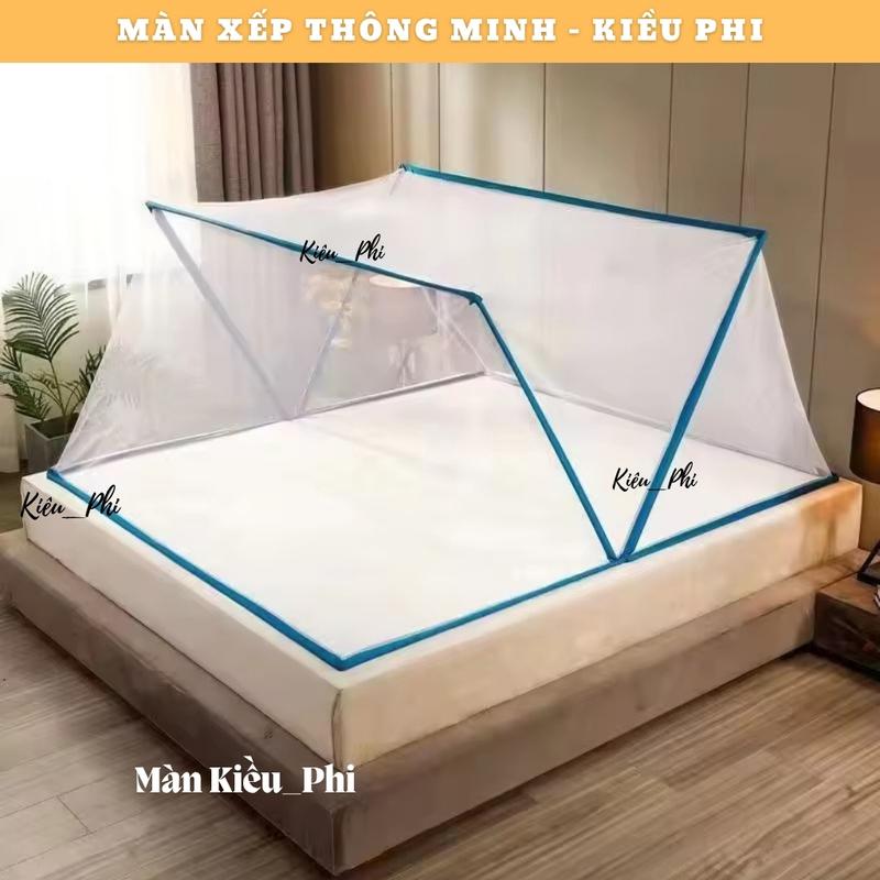 Màn Chụp Tự Bung Khung Xếp Thông Minh Người Lớn Ngủ Chống Muỗi Bảo Hành 24 Tháng - Mùng Chụp Tự Bung Không Cần Khoan Tường, Gấp Gọn, Chống Muỗi Cao, Chất LIệu Cao Cấp - Màn Mùng Chụp Tiện Lợi Gọn Nhẹ