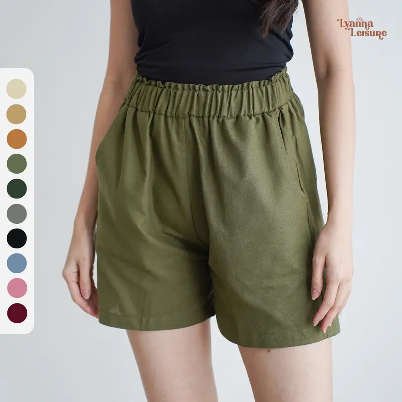 Celana Pendek Linen Wanita Highwaist | JOY | Lyanna Leisure 0