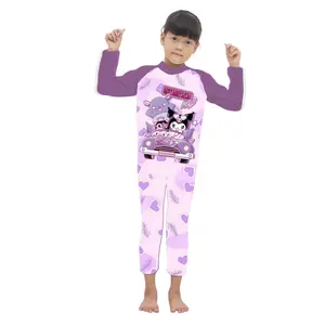 FULLMOON BAJU RENANG ANAK PEREMPUAN LENGAN PANJANG MOTIF LUCU KARAKTER KUROMI MOBIL LILAC
