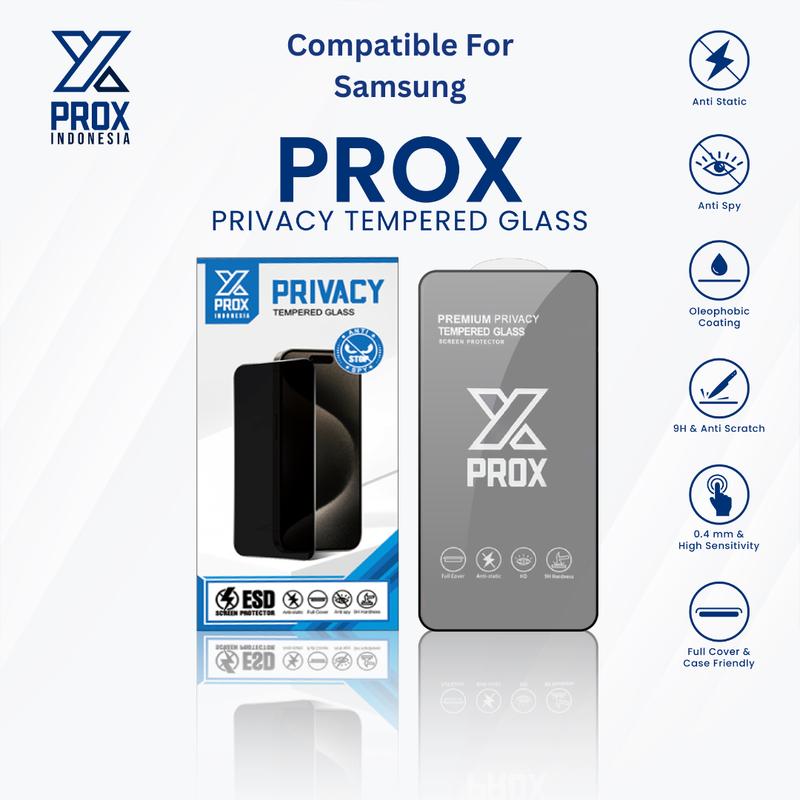 PROX Tempered Glass Anti Spy Full Cover Privacy - Compatible For Samsung 1