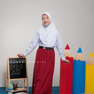 Kalisha - Alika Jilbab Sekolah Anak Instan Pinguin Jersey Pad