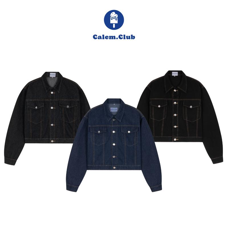 Calem Club - Áo khoác jean Ver 3 form boxy Nam Nữ chất denim có túi trong phong cách trẻ trung năng động áo khoác jean nữ