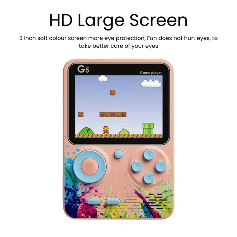 UPLU Gameboy Retro Mini Portable 500 in 1 Gamepad Console Machines Layar HD 3 Inch Connect TV 8