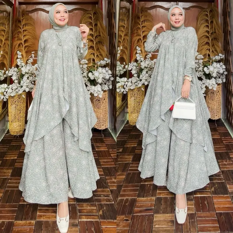 Ainaya Setelan Kulot dan kardigan by Ohc setelan celana kulot pallazo ,long outer Cantik 2