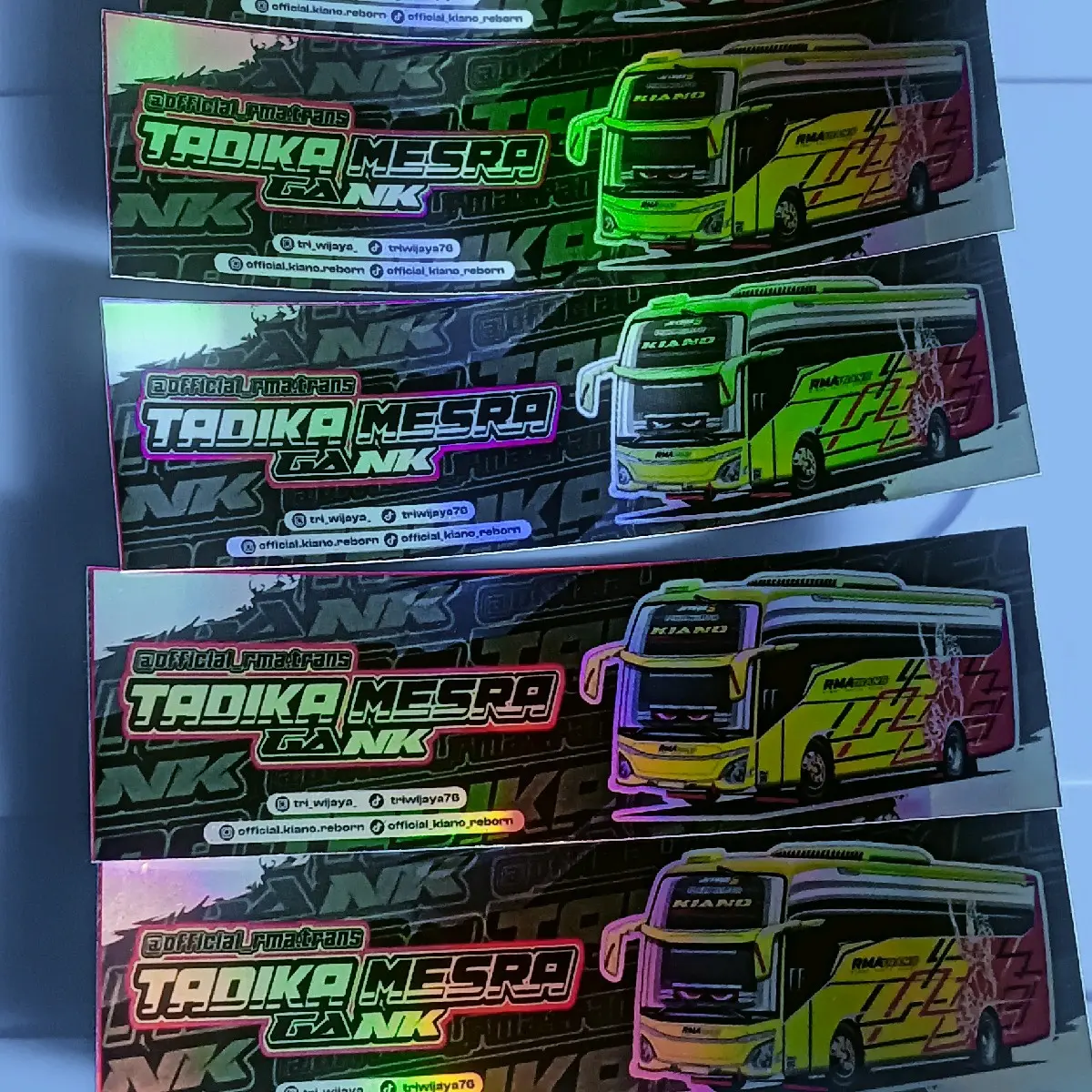 Stiker hologram kiano jb 5 panjang (1 paket isi 5pcs)