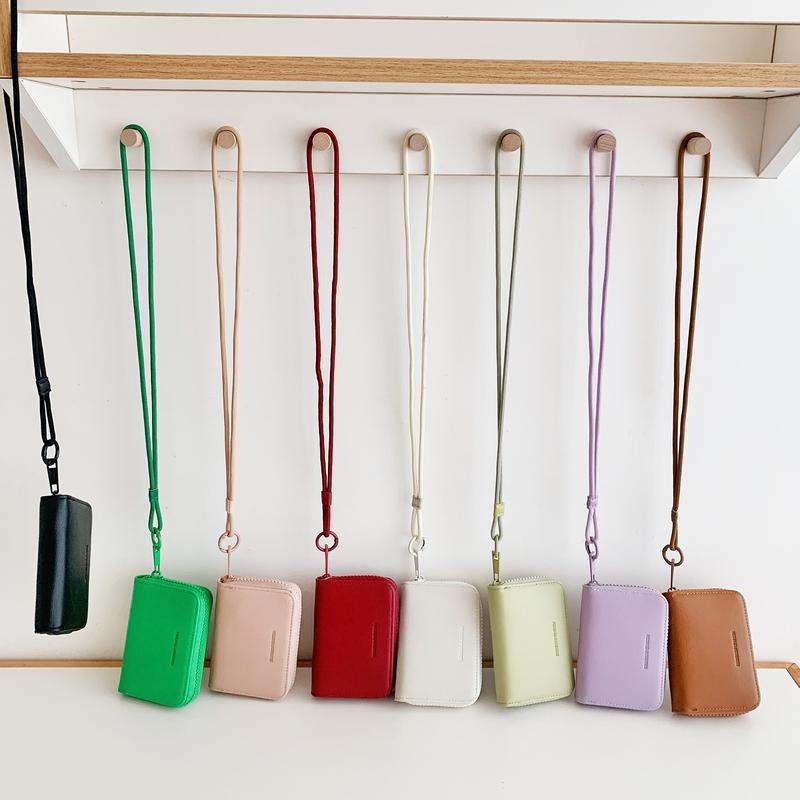 Ví Có Khóa Kéo, Thời Trang Nữ, Ngắn, Sức Chứa Lớn, Gấp Gọn, Đựng Tiền Xu Và Thẻ, Làm Bằng Da PU, Thiết Kế Cổ, Ví