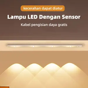 ID HOME Lampu Sensor LED Pintar Lampu Strip Isi Ulang Lampu Penerangan Untuk Lemari Meja Belajar Kamar Mandi Tanpa Pengeboran Lampu Pelindung Mata