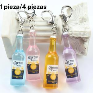 Llavero con diseño de mini botella de vino, llavero lindo para llaves de auto para mujeres y hombres, accesorios divertidos para la decoración interior del auto