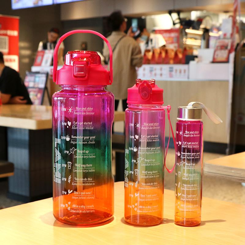 Product Introduction of FoodGrade Botol Beranak 2 Liter + 1000ml + 500ml Botol Minum Viral 1 set BPA FREE Plastik Putih Sedotan Bottles Kitchenware 3