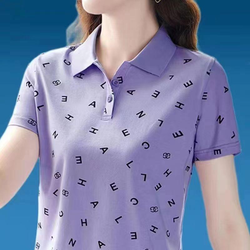 2024 Clearing and Picking up Leaks~Tail Order Big Brand Cut Label Flip Collar Short sleeved T-shirt Women's Leading Slimming Polo Top 2