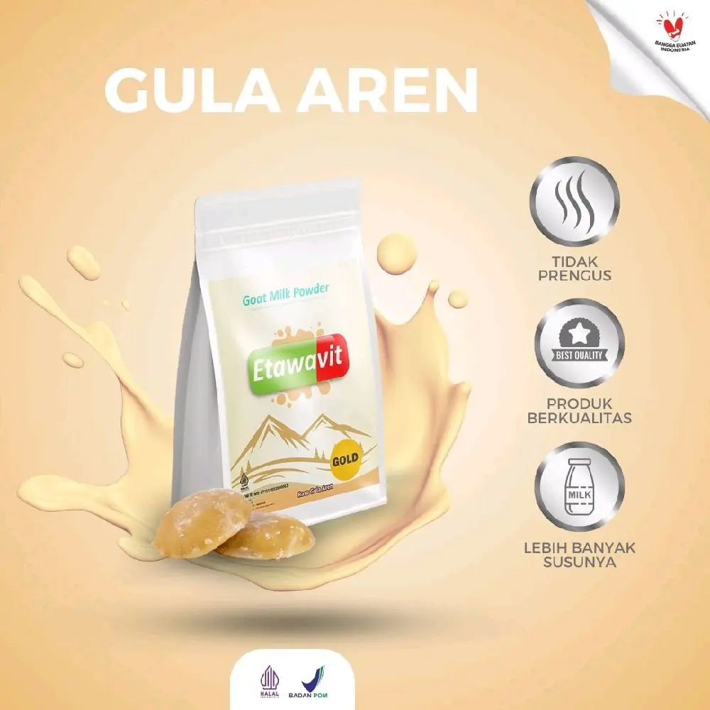 Susu Kambing Etawa Bubuk 500 Gram Etawavit Kadar Susu Kambing 60% Dairy Milk Gula Aren
