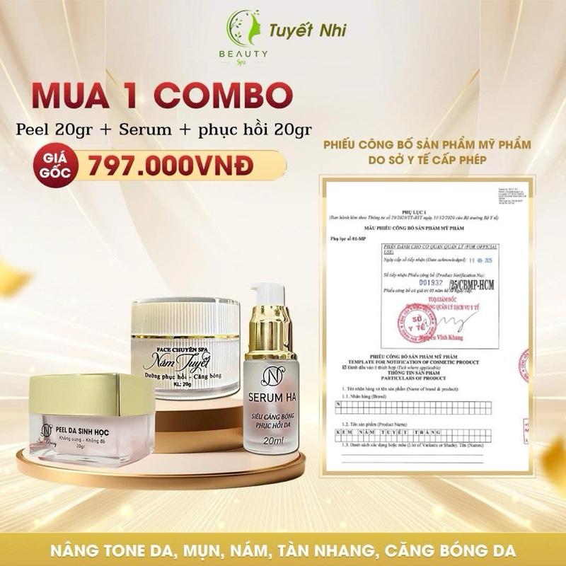  PEEL DA 20G + SERUM +  PHỤC HỒI 20G - Mờ thâm nám  sạm  tàn nhang  ngừa mụn  nâng tone da 