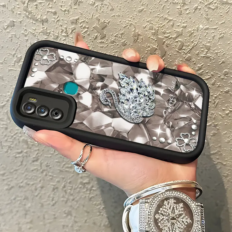 Casing Hp Untuk Infinix Hot 11 Play Hot 10 Play Hot 9 Play Case HP Casing pola Angsa mengkilap Cesing Kasing Kesing Anti jatuh ponsel Silicone
