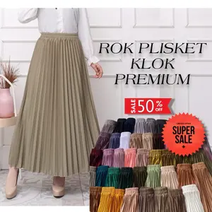 New Rok Plisket Karet Panjang Modis Wanita dewasa remaja - Model Mayung Plisket - Tersedia Beragam Pilihan Warna Cantik Muslim Bawahan