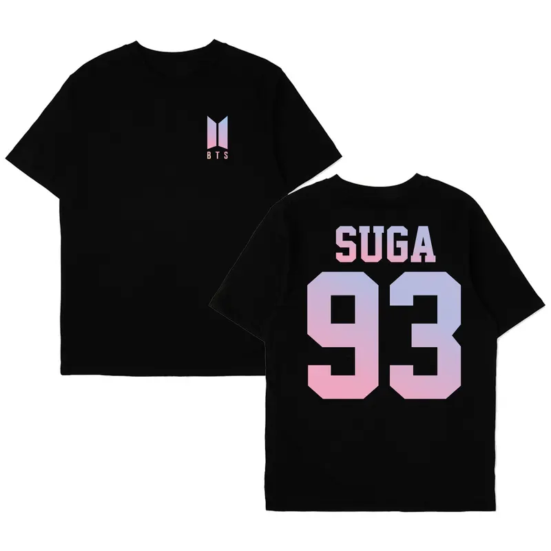 Kaos hitam Bangtan Logo BTS purple request nama dan nomor member purple 2