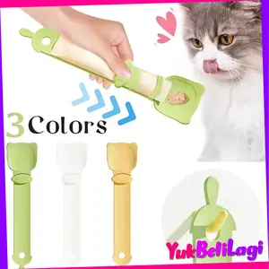 COD (YBL) Sendok Snack Makanan Kucing MultiFungsi Sendok Pendorong Snack Alat Makan Anabul Sendok Pendorong Alat makan (BELI LOKAL)