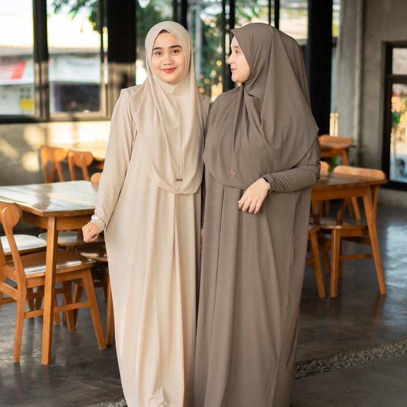 Humaira Dress - Nameera Style - Abaya One Set, Batwing, Bahan Jersey, All Size, Busui Friendly 1