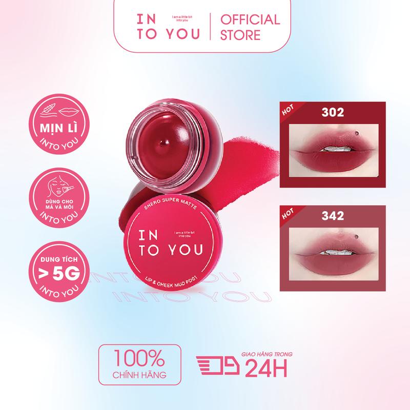 [BEST SELLER] Son Bùn Hũ Mịn Lì Son Môi 302 INTO YOU Che Khuyết Điểm Môi, Chê Thâm Viền Môi, Môi Căng Mịn, Bộ Mã Màu Thời Thượng Phù Hợp Với Nhiều Loại Da 5g Mud Liptick