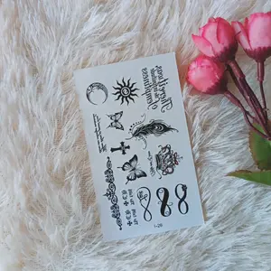 tato temporer bulu kupu tulisan mix mahkota kode i 26