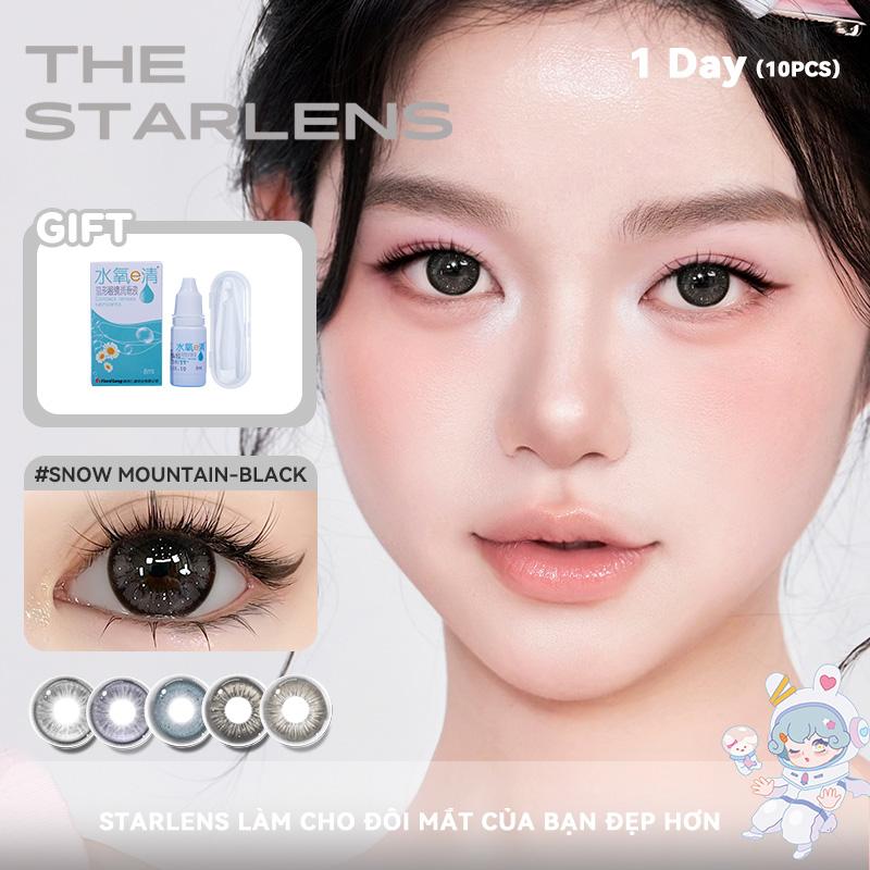 Kính áp tròng màu, Starlens lens mắt xịn chính hãng,thiên nhiên hàng ngày, 10PCS, được sử dụng trong 1 ngày,lens mắt xám/đen/nâu len mắt xinh,với 0,0 POWER DIA 14,2 / 14,5mm,lens mắt 1 lần