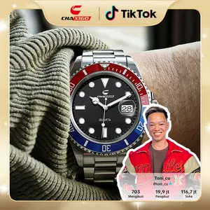 CHAXIGO Jam Tangan Pria Bercahaya Tahan Air Peran Hantu Hijau Elemen Jam Tangan Bisnis Fashion Kuarsa Pria Relo Jam Tangan Stainless Steel Untuk Pria KG130 dengan Desain Tahan Air dan Bercahaya