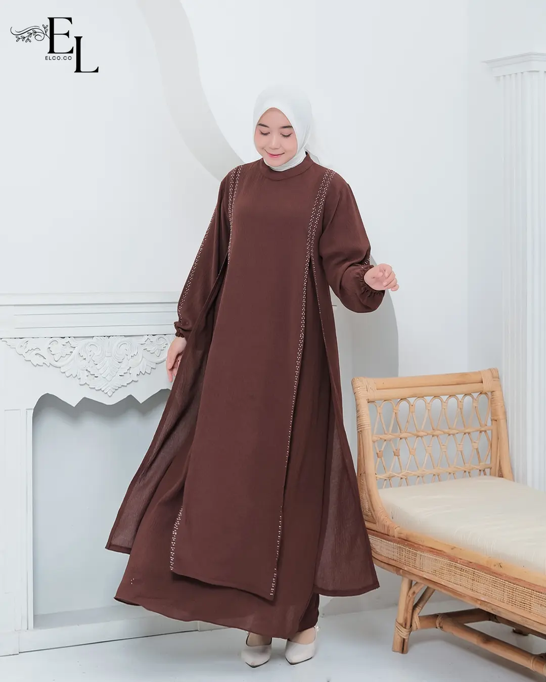 Gamis Melani Dress Dewasa Wanita - Model Terbaru - Muslim Kondangan Pesta Mewah Kerah Nyaman Hitam
