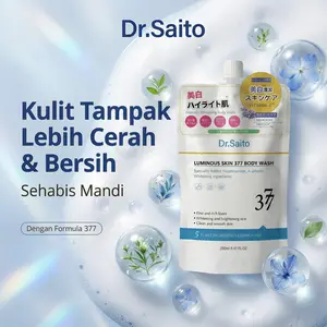 Dr.Saito Luminous Skin 377 Body Wash 250ml – Sabun Mandi Mencerahkan, Membersihkan Kulit Kusam & Membantu Merawat Jerawat Punggung