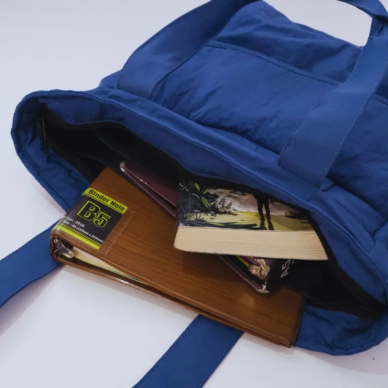 Vibesbags Totepack Vallan Kain Nylon Premium Tote Bag Wanita 16 Inch dengan Resleting 8