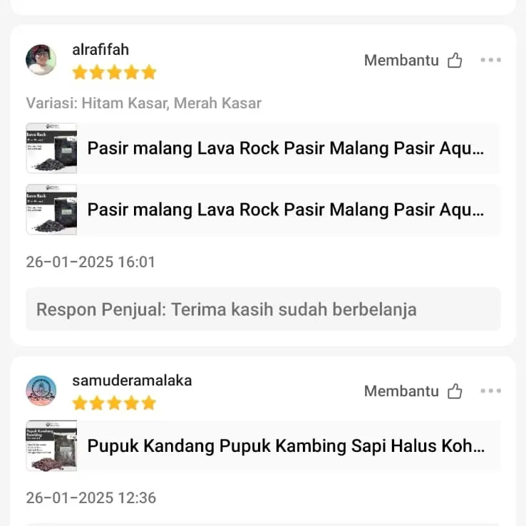 Pasir malang Lava Rock Pasir Malang Pasir Aquarium Pasir Aquascape Pasir Campuran Media Tanam Hitam&Merah Halus-Kasar Untuk Media Tanam dan Aquascape 1kg 6