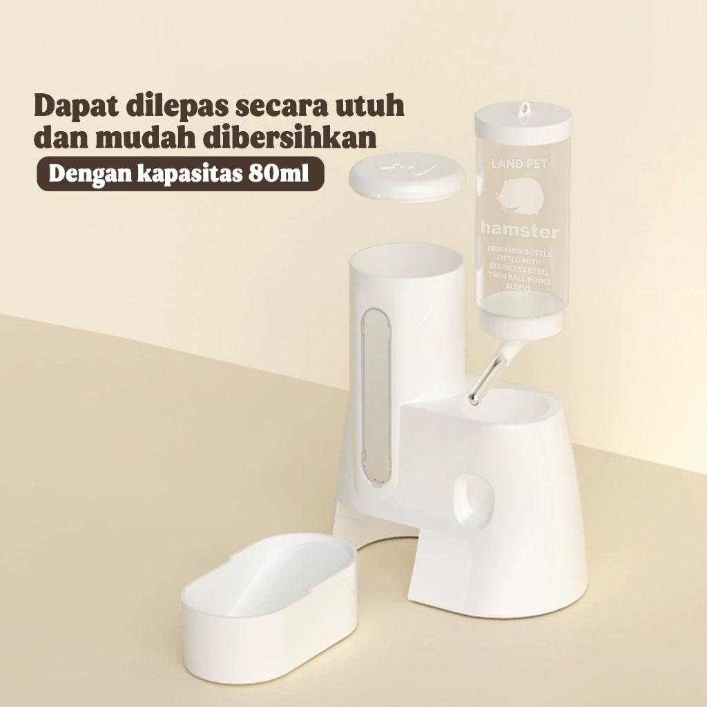 Pawsy Mart-Tempat Makan Minum Hamster F38 Dispenser Anabul Pet Feeder Otomatis 2IN1 Transparan dengan Indikator Level dan Bahan PP + PSU