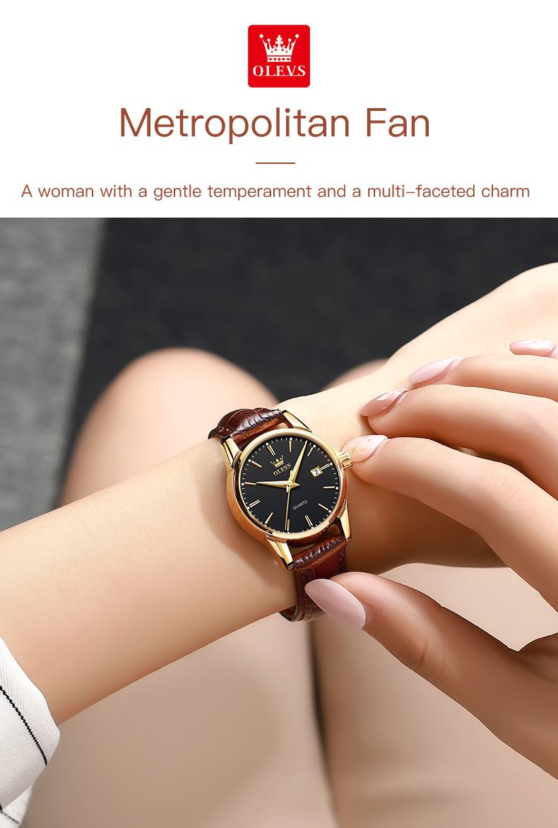 Product Introduction of OLEVS #6898 Fashion Casual Women Quartz Watch Waterproof Watch Top Brand Luxury Simple Business Sports Wristwatches For Ladies Girls Students Female Gift 17