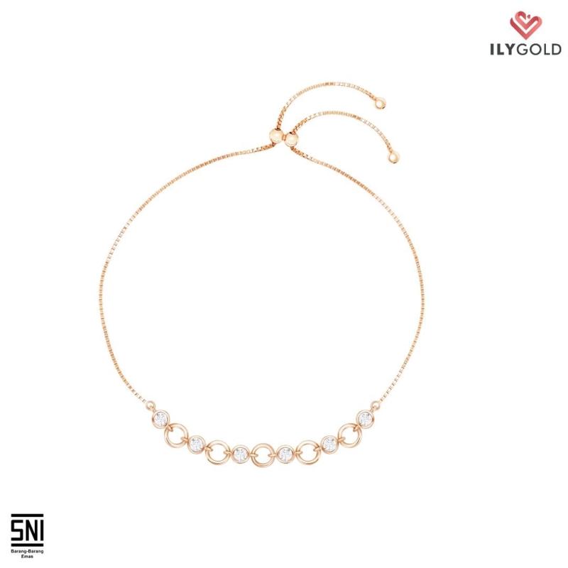 Gelang Emas Kadar 9K Love Out Loud Bazel Bracelet Berat 2.29 gr - Ily Gold 0