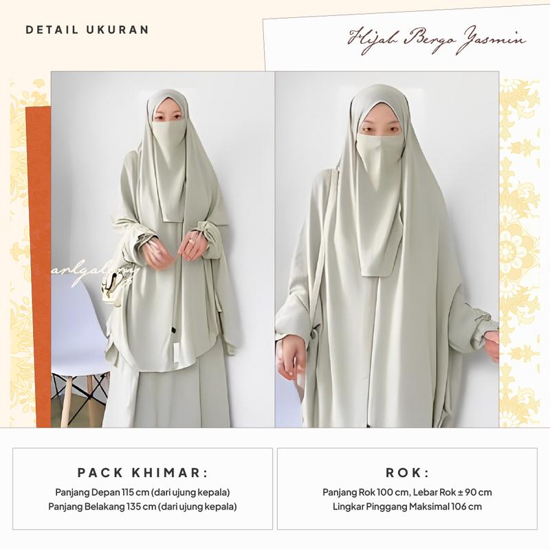 Setelan Hijab Bergo Yasmin Crinkle Airflow Lengan Panjang Lonceng Wudhu Friendly Serap Keringat Berbagai Macam Warna By Arlgalery 2