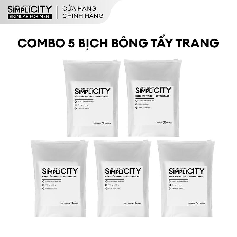 Combo 5 bịch Bông tẩy trang Cotton Men Stay Simplicity