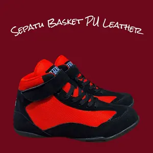 Sepatu Basket/ Sepatu Sambo/ Sepatu Ridding/ Sepatu Gulat Pu Leather Pria Dewasa Ringan (Dijahit)