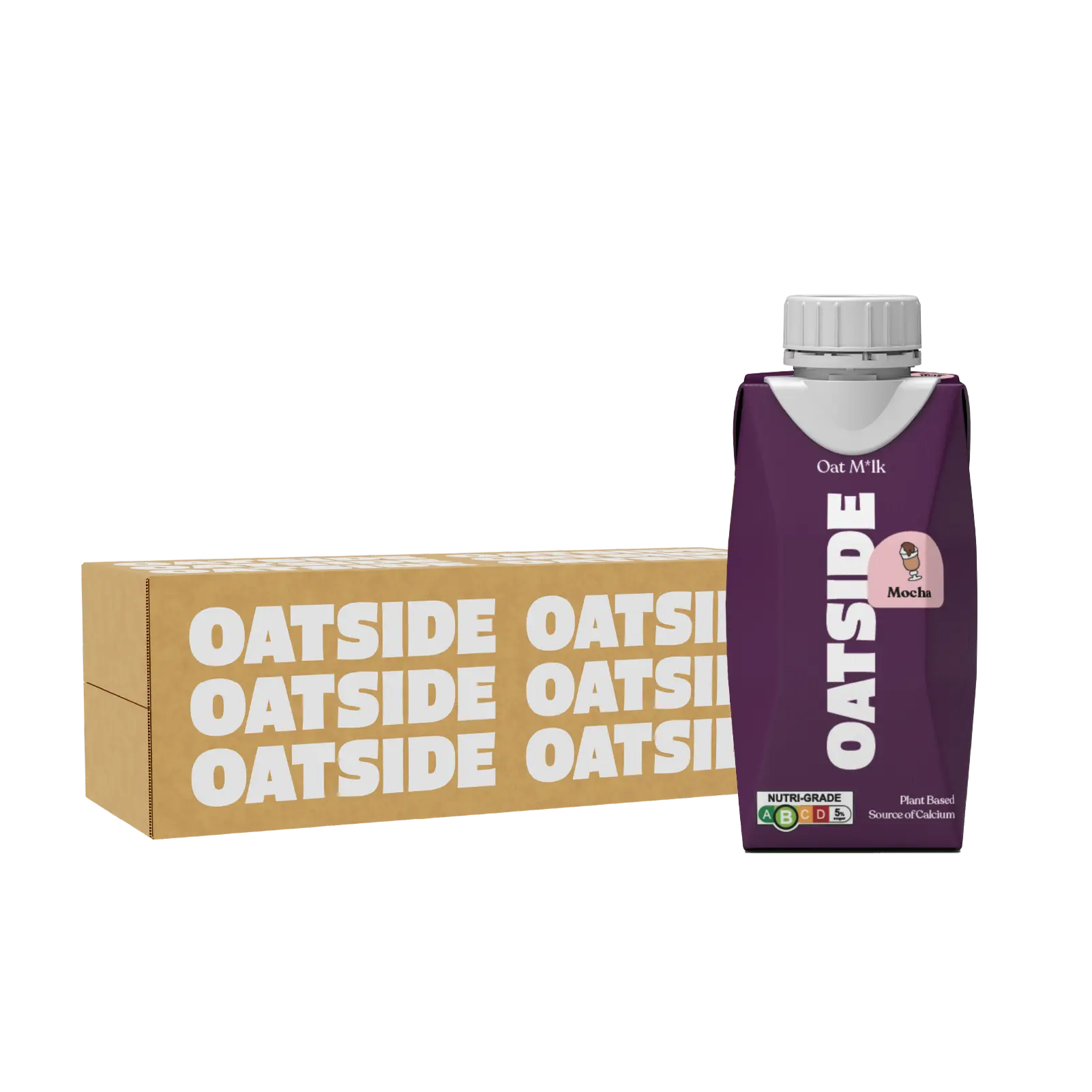OATSIDE Mocha Oat Milk (24 x 200ml)- Dairy Free, Chocolatey Coffee, Creamy (Exp: Jul 2025)